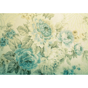 Vintage Blue Floral Victorian - Classic Wall Mural for Modern Interiors Vintage Blue Floral Victorian - Classic Wall Mural for Modern Interiors