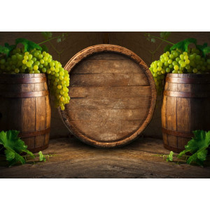 Vintage Wine Cellar with Barrels - Classic Wall Mural for Modern Interiors