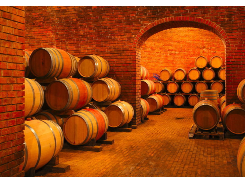Wine Barrels in Vault - Classic Wall Mural for Modern Interiors