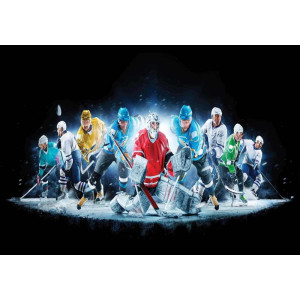 Hockey on Ice Collage - Classic Wall Mural for Modern Interiors | Wall4Soul